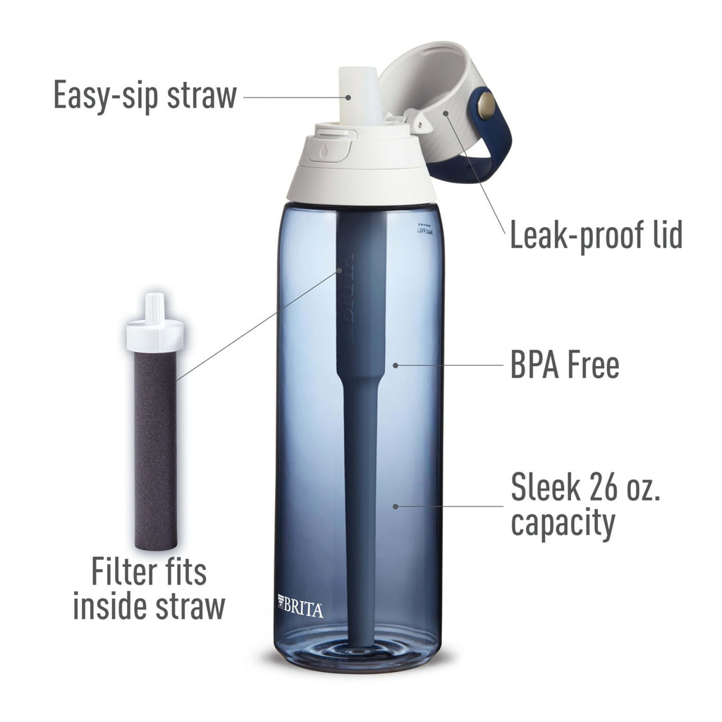 Brita 26 oz Water Bottle, Night Sky, Activated Carbon Filter, Dishwasher Safe