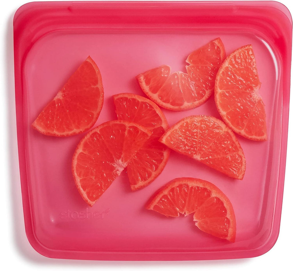 Raspberry Stasher Silicone Food Storage Bag, 28 Oz, Eco-Friendly & BPA Free