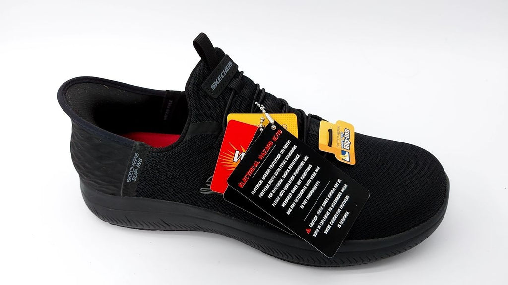 Skechers Women's Hands Free Slip-Ins Black 11 Wide Food Service Shoe
