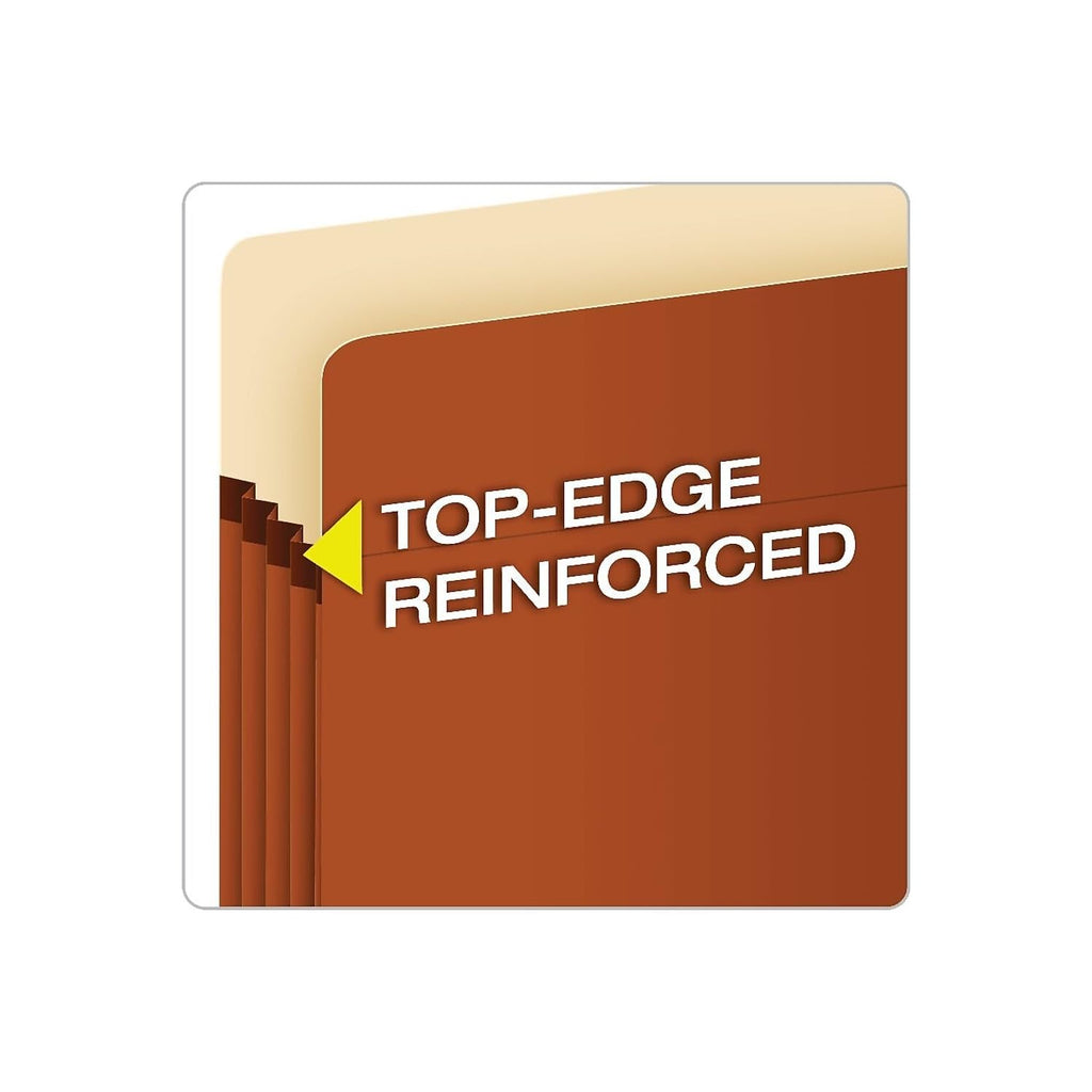Pendaflex File Pockets, Letter Size, 5.25" Expansion, Redrope, Box of 10