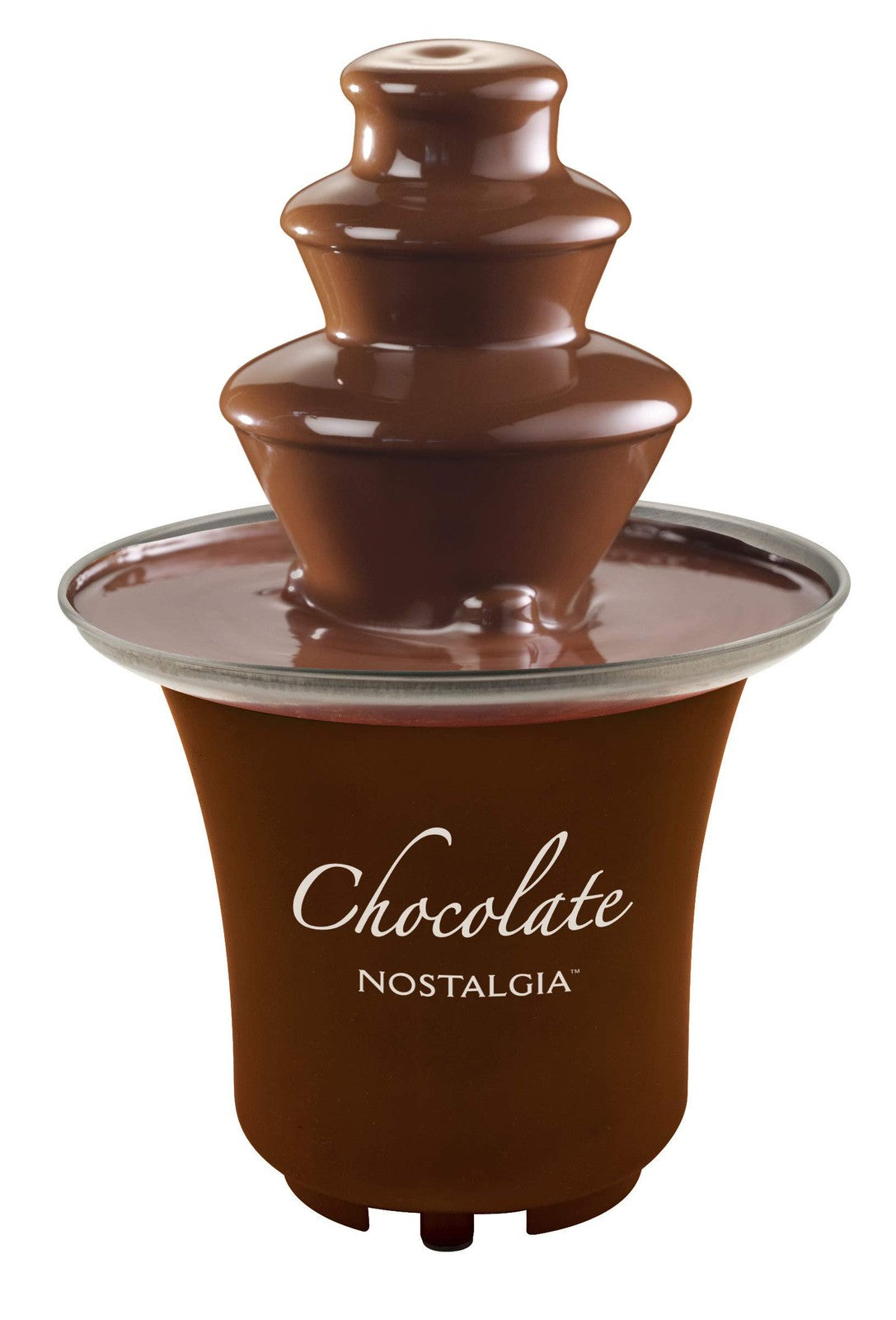 Electric Chocolate Fountain - 3 Tier, 8 Oz, Brown - Dips for Parties