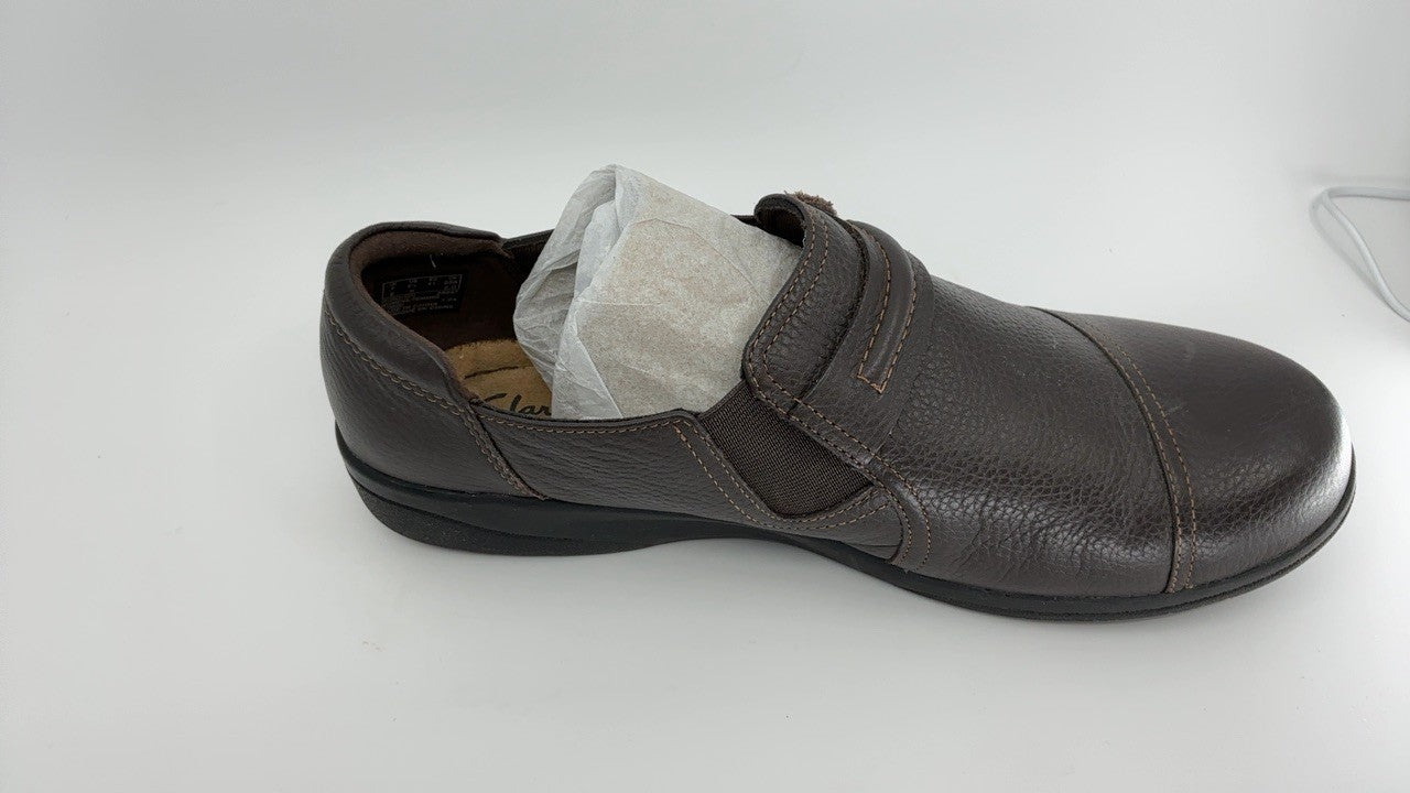 Clarks Women's Cheyn Madi Loafer, Dark Brown Tumbled Leather, 9.5 W US