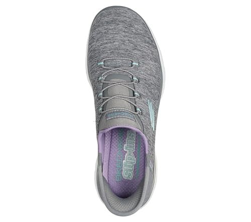 Skechers Summits Vegan Sneakers, Memory Foam Insole, Grey Mint, 10 W