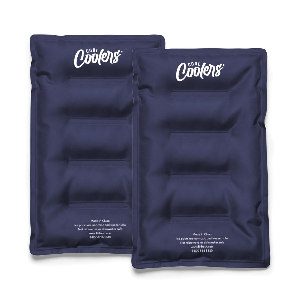 Cool Coolers XL Soft Ice Packs, 2 Pack, Navy Blue, Flexible Nylon