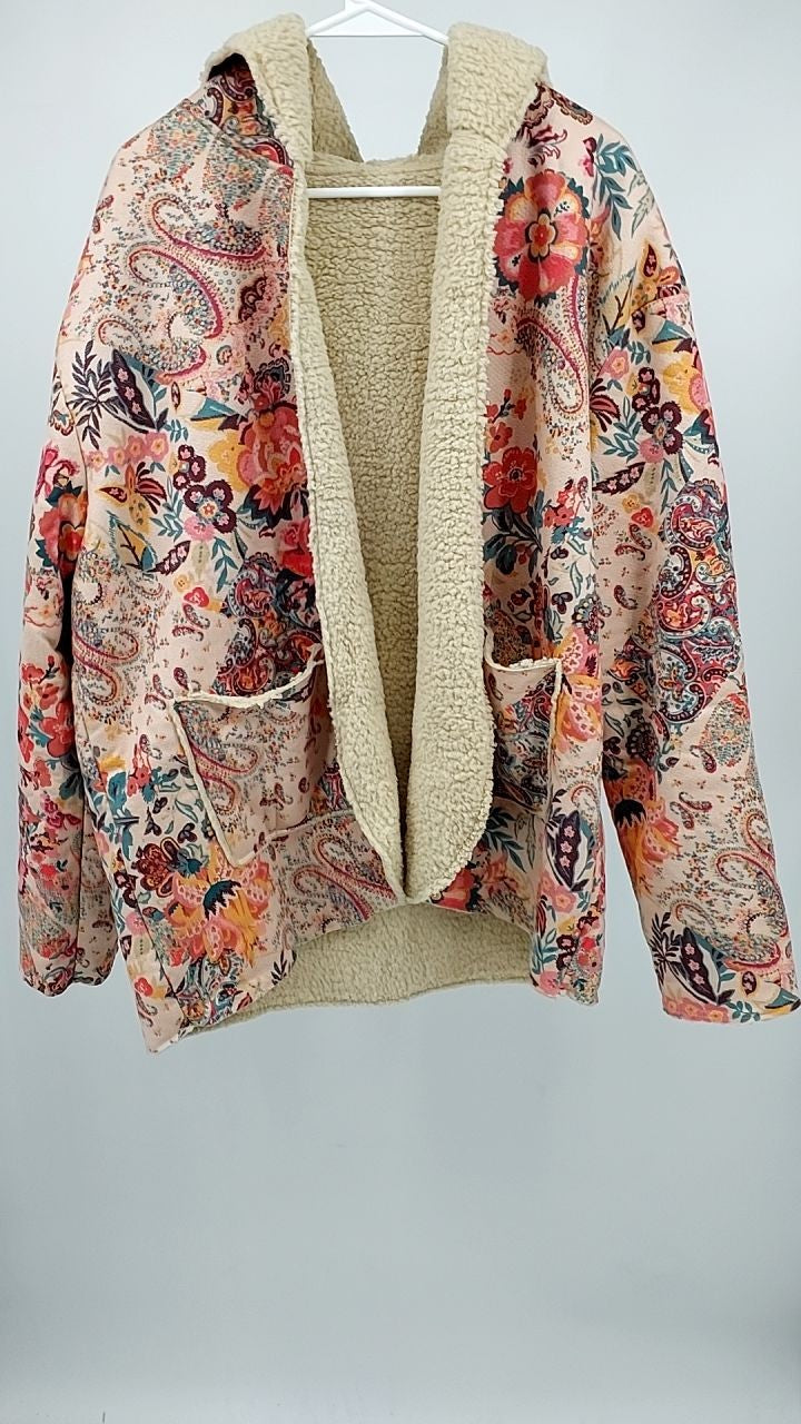 Printed Long Sleeve Hooded Jacket