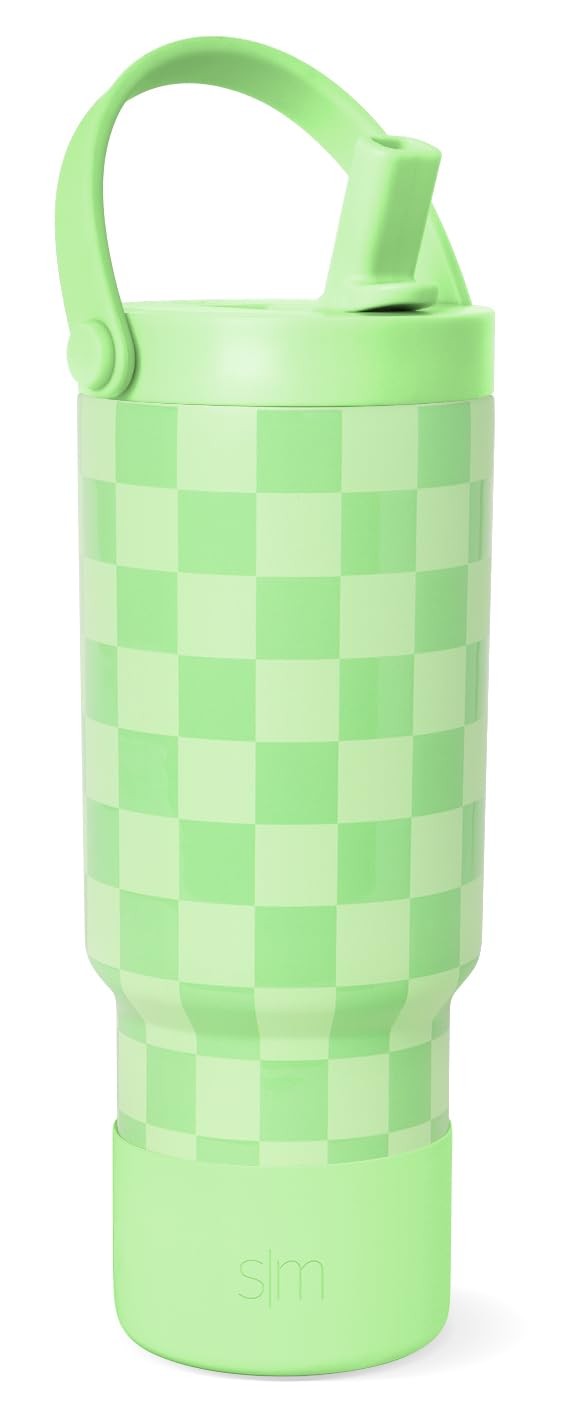Simple Modern Trek Pivot 24oz Insulated Tumbler - Lime Checkmate
