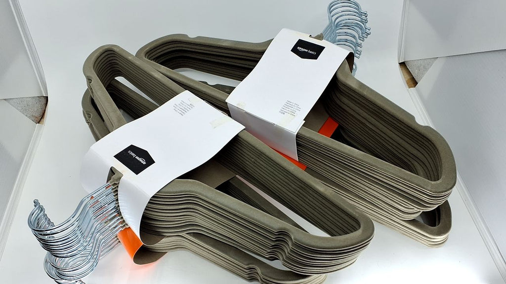 Gray/Silver Velvet Suit Hangers - Slim Non-Slip - Pack of 50