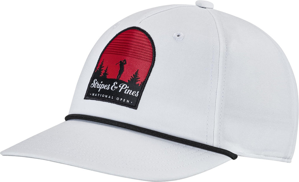 adidas Ultimate365 Tour Stripe and Pines Hat, White, One Size