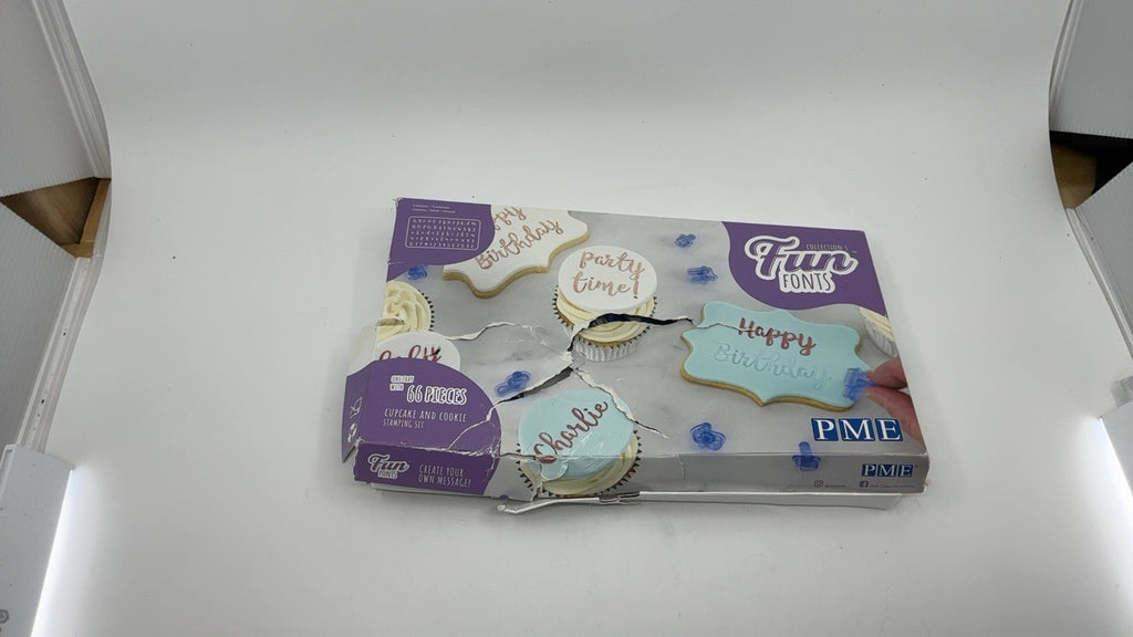 PME Fun Fonts Cupcake & Cookie Stamping Set of 66, blue, standard