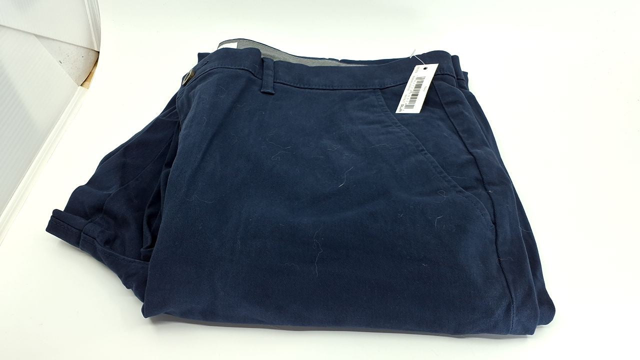 Mens Straight-Fit Casual Stretch Chino Pants, Dark Navy, 40W x 29L