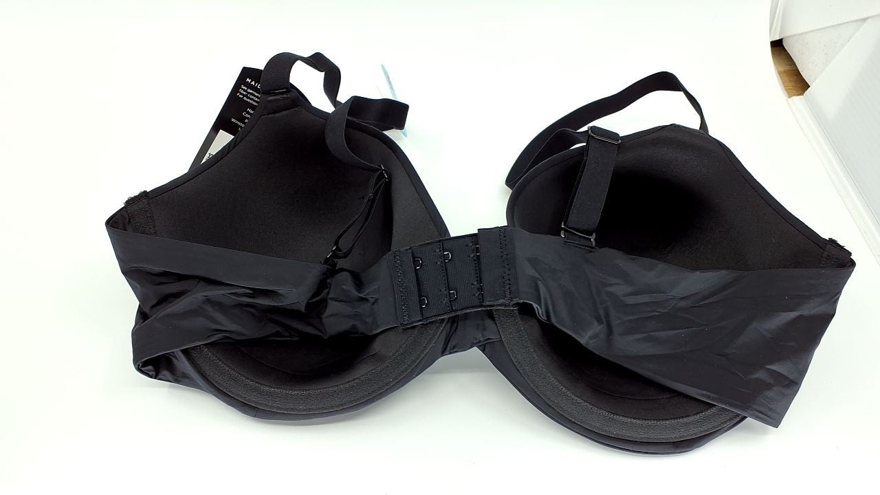 Maidenform 38C Black Underwire Demi Bra, Convertible T-Shirt Style