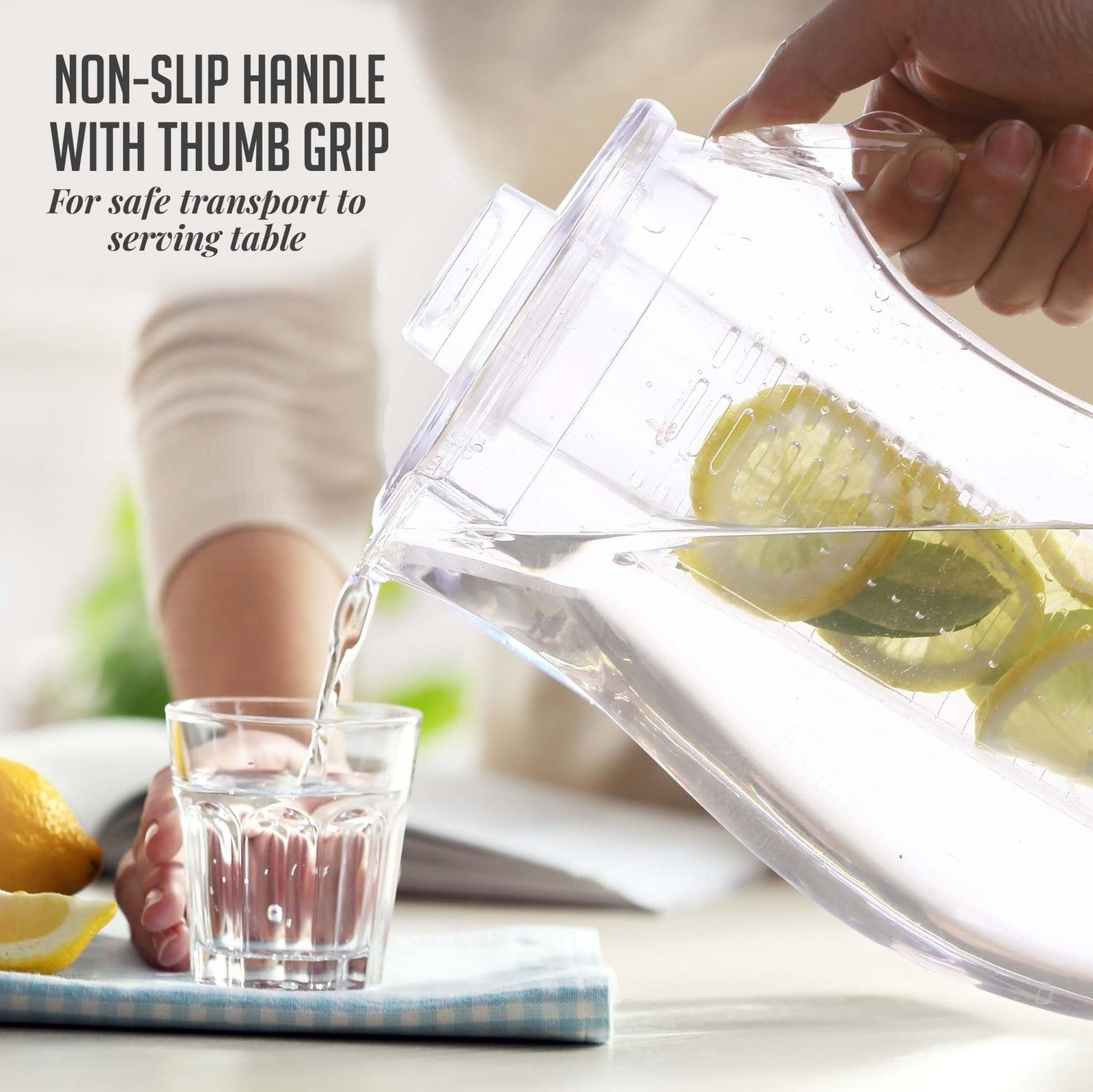 OVENTE 2.5L Fruit Infusion Water Pitcher, BPA-Free, Clear Acrylic