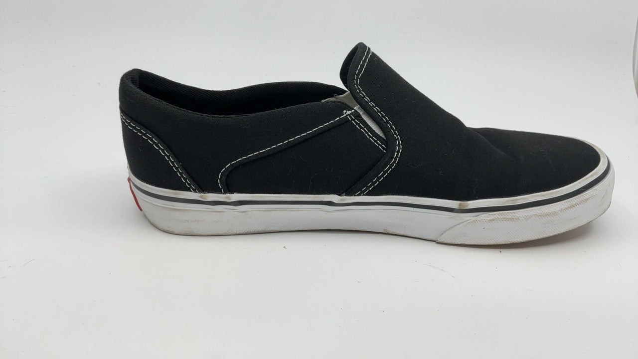 Vans Women’s Slip-On Sneakers, Asher Model, Black/White, 9.5