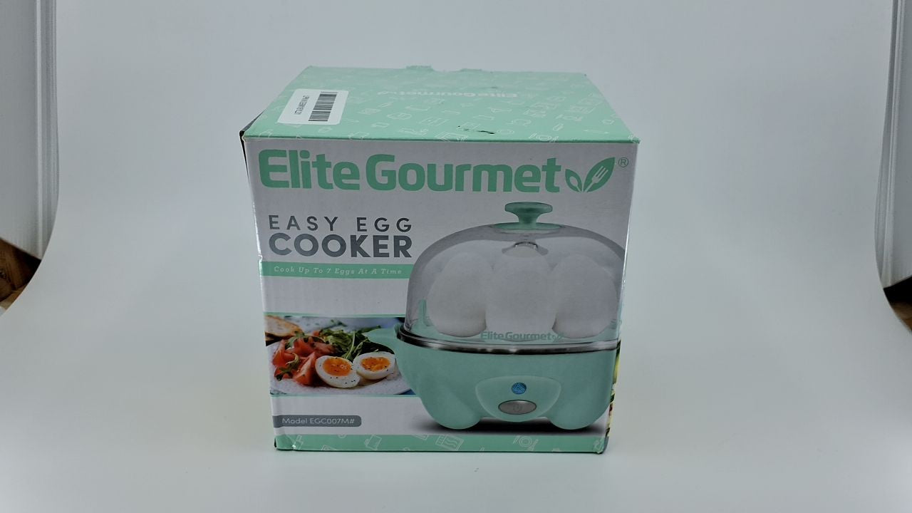 Elite Gourmet 7 Egg Electric Cooker w/ Auto Shut-Off & Buzzer, Mint