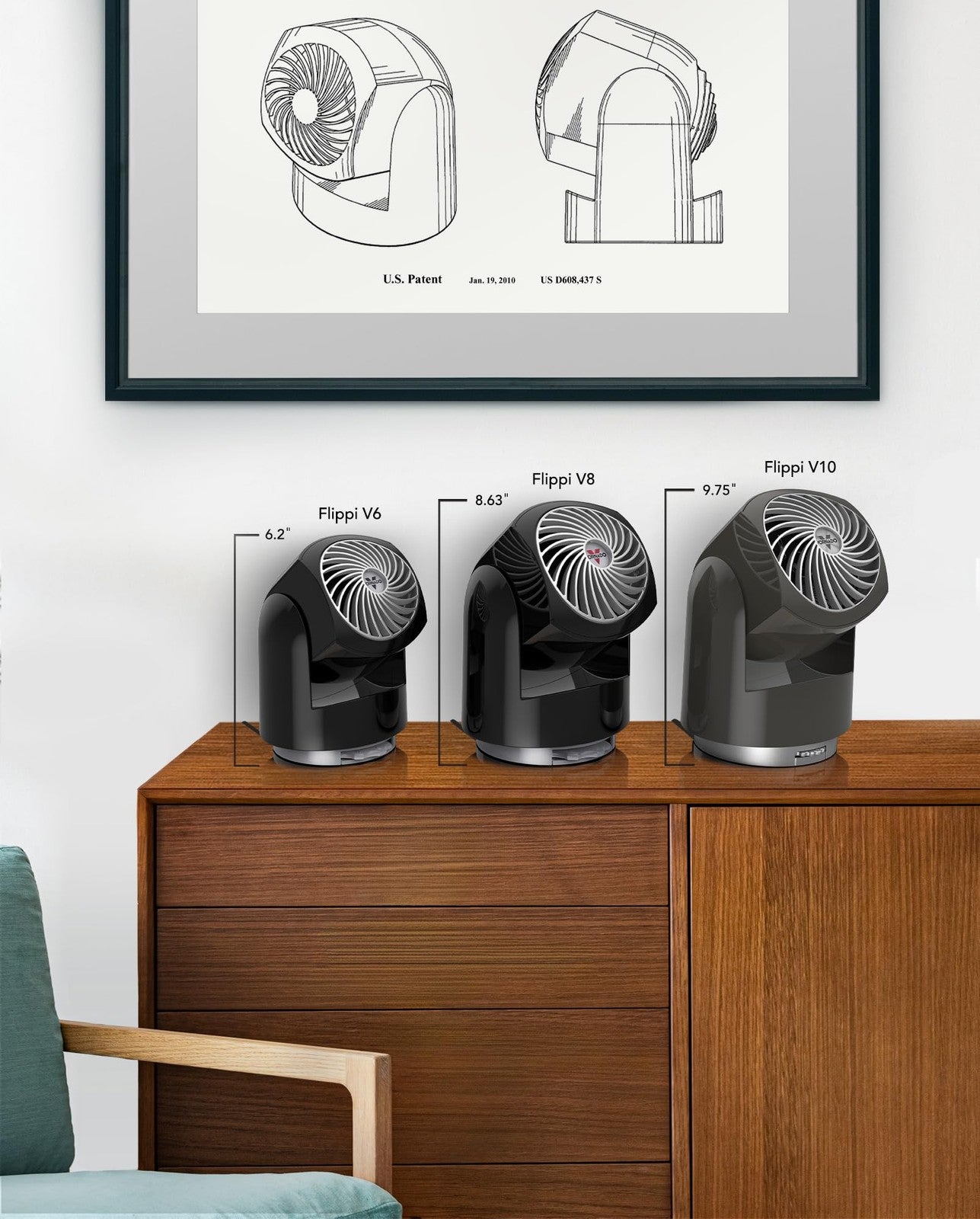 Vornado Flippi V6 Air Circulator, Adjustable Head, 2-Speed, Vintage White