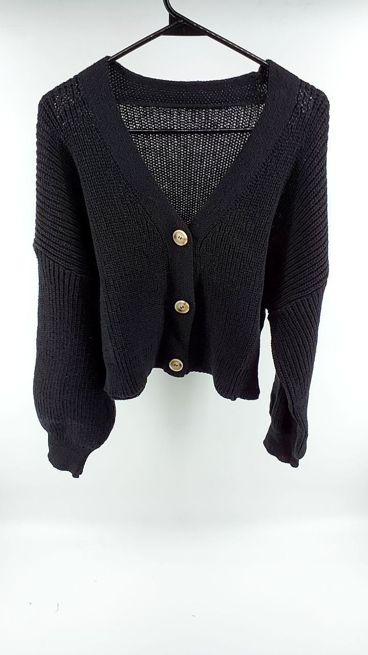 V-Neck Button Up Long Sleeve Cardigan