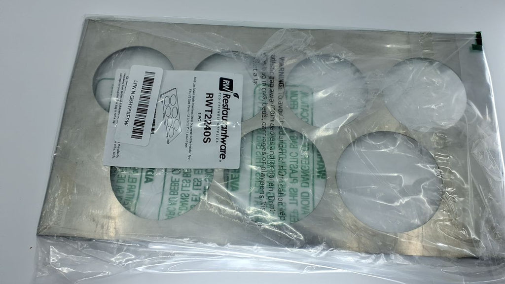 Condiment Squeeze Bottle Holder Top, 7 Holes, Stainless Steel, 1 Count