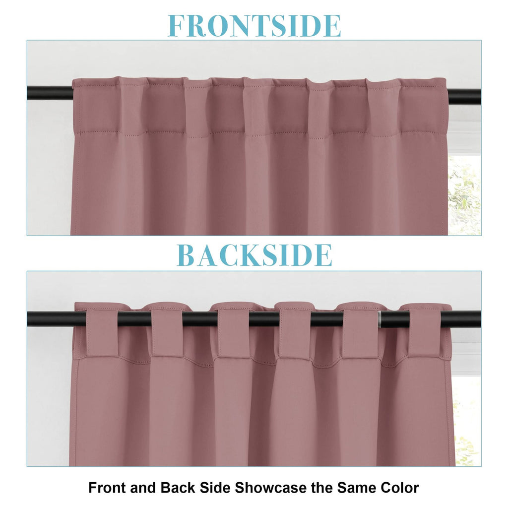 34x30 in Blackout Curtains, 2 Panels, Wild Rose, Insulating Drapes