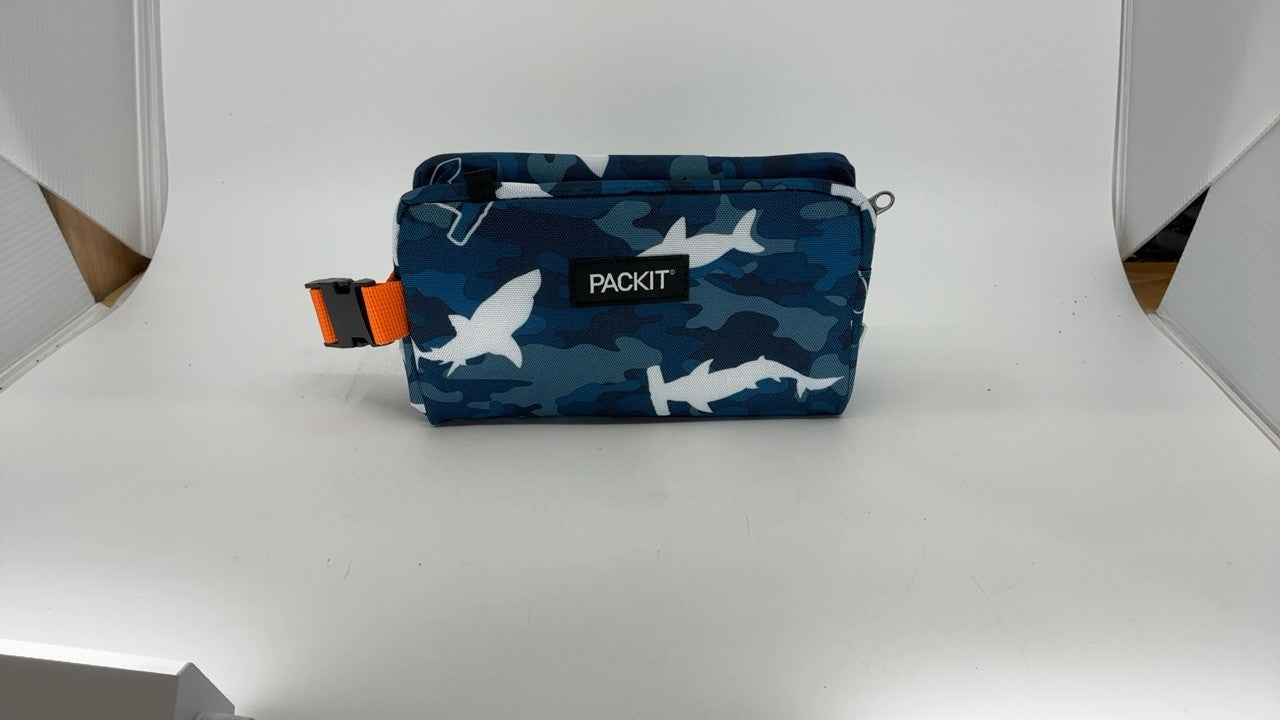 PackIt Camo Shark Snack Box, Built-in Ice Pack, Perfect for On-the-Go