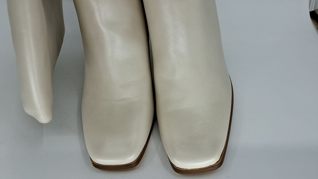 Knee High Chunky Heel Boots Womens Size 7 Birch Faux Leather