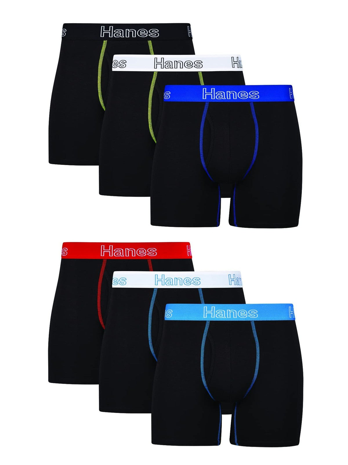Men's Hanes Boxer Briefs 6-Pack, Moisture-Wicking, Comfort Flex Fit