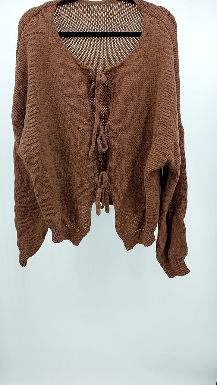 Tie-Front Long Sleeve Cardigan