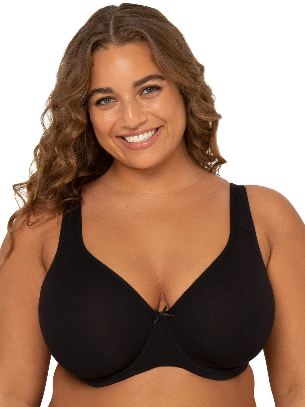 Fruit of the Loom Plus-Size Unlined Underwire Bra 46DD Black Cotton
