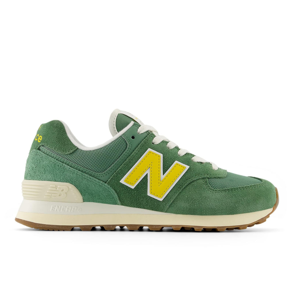 New Balance Women's 574 V2 Sneaker, Mallard Green/Ginger Lemon/Sea Salt, 9