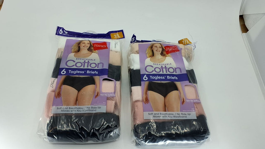 Hanes Women's Briefs Multipack, Size 7, Cotton, Moisture-Wicking