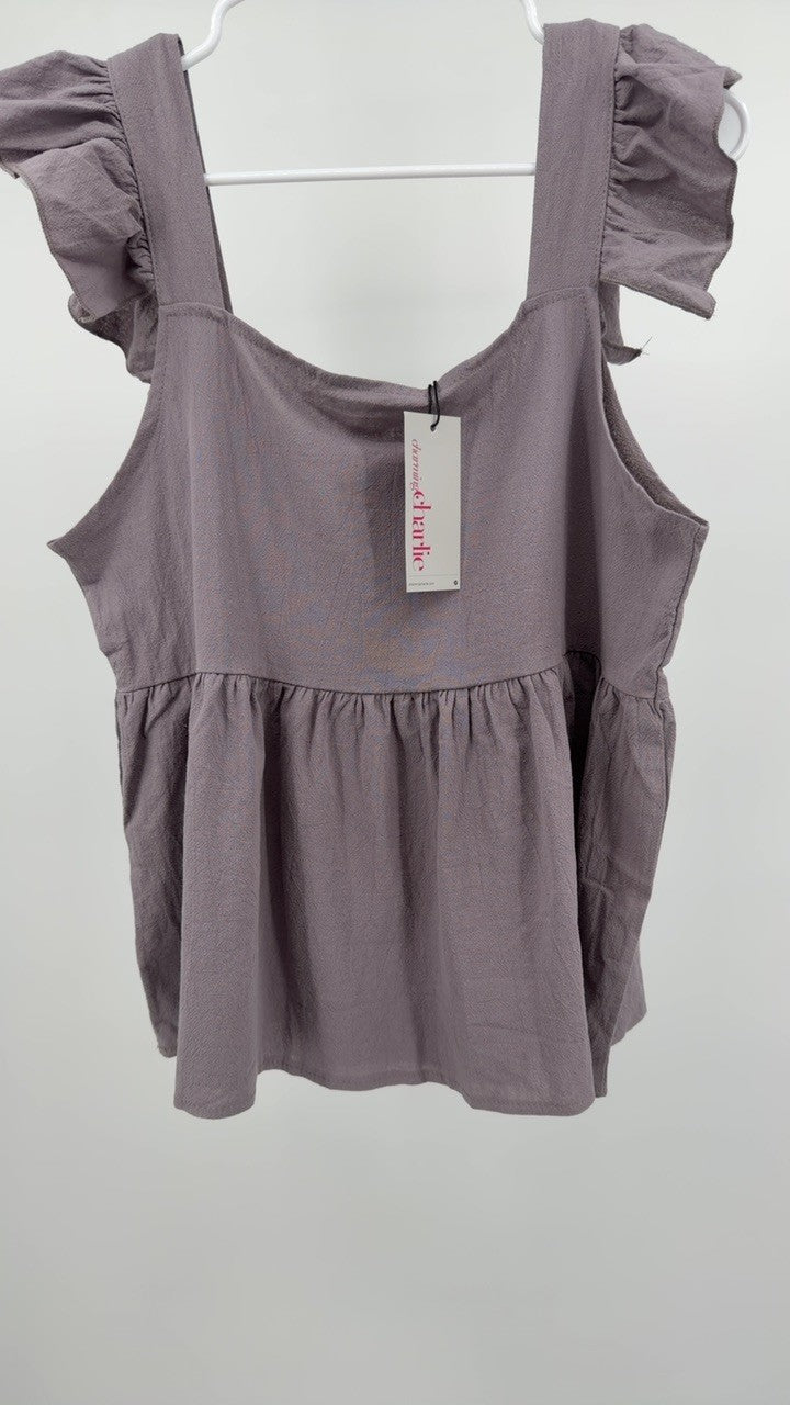 Full Size Ruffled Square Neck Cap Sleeve Blouse