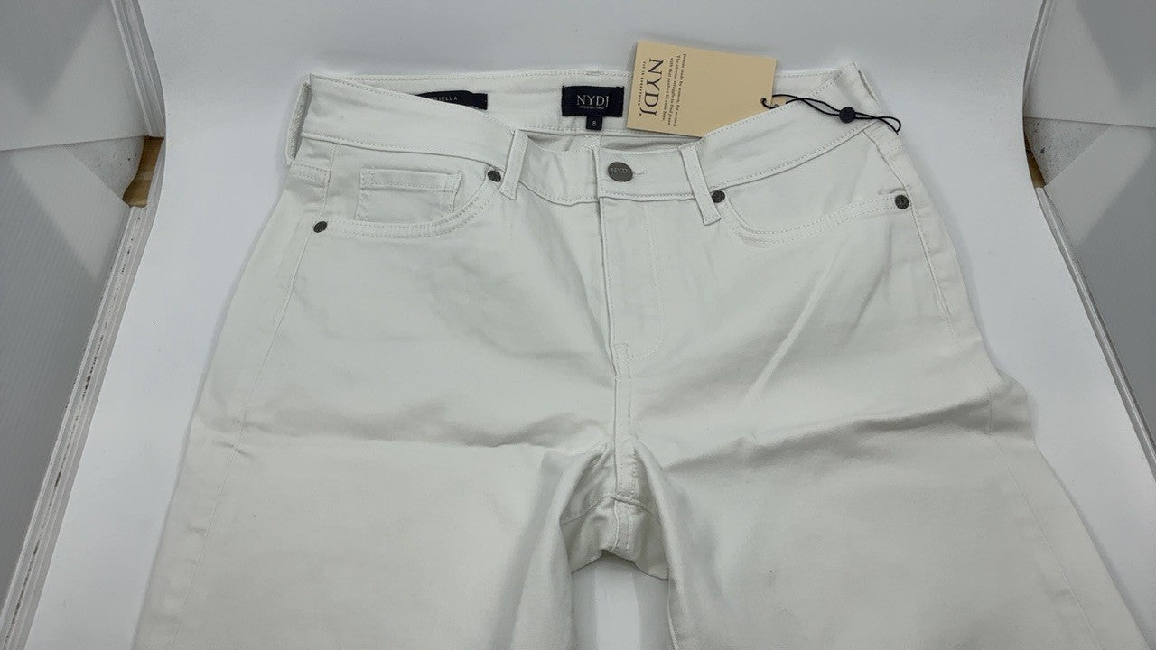 NYDJ Women's Briella Roll Cuff Jean Long Slimming Denim Shorts, Optic White, 8