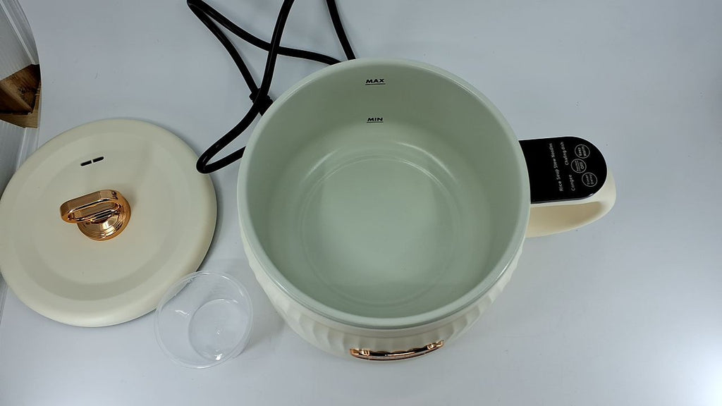 1.6 QT NutriChef Rice Cooker, Multi-Function Electric Cooker, White