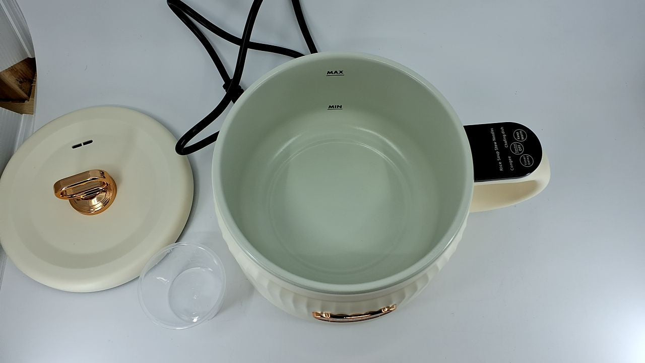 1.6 QT NutriChef Rice Cooker, Multi-Function Electric Cooker, White