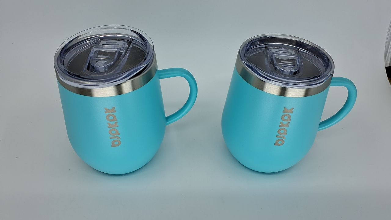Insulated Coffee Tumblers 12 Oz, 2 Pcs, Stainless Steel, Turquoise