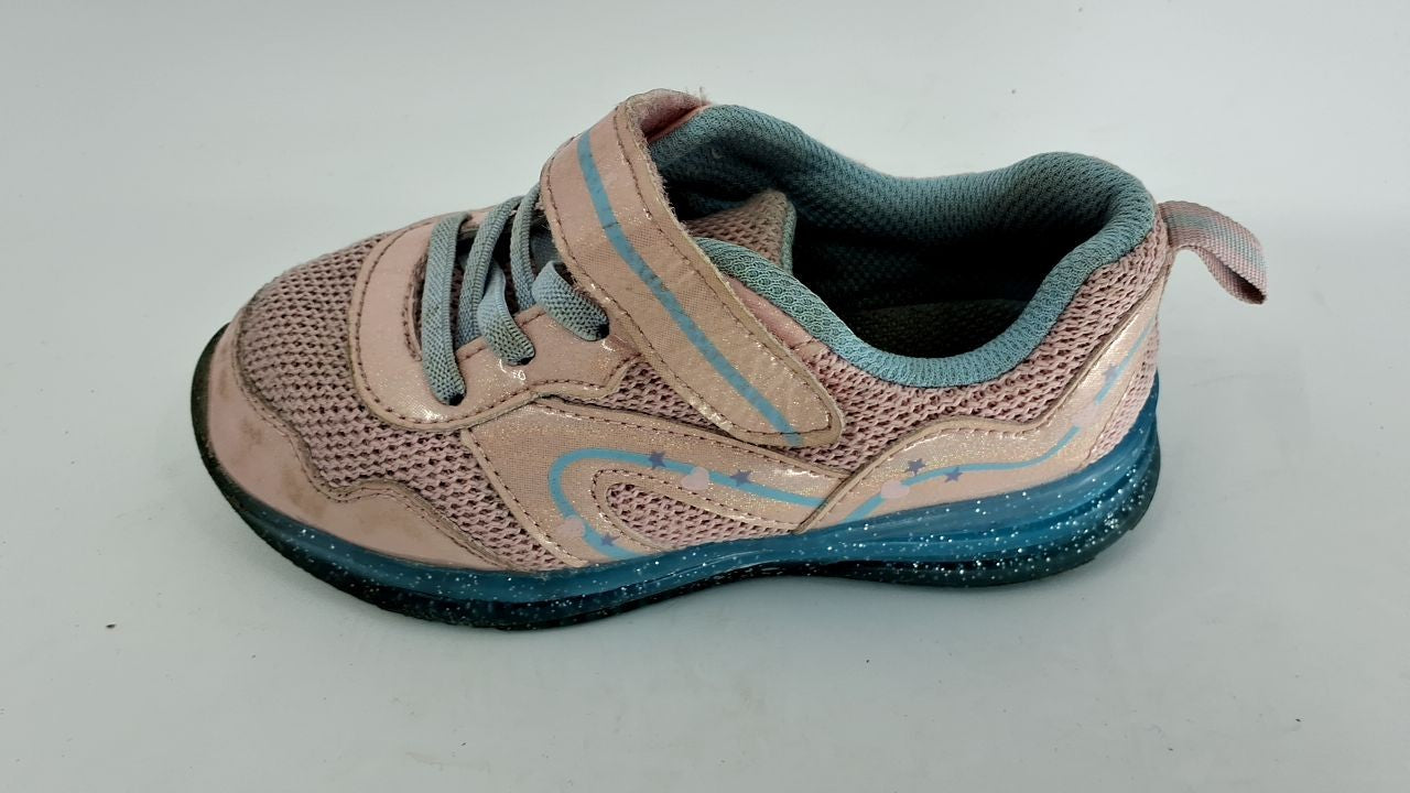 Size 10 Girls Light Up Sneakers w/ LED Lights Pink & Blue Toddler Shoes
