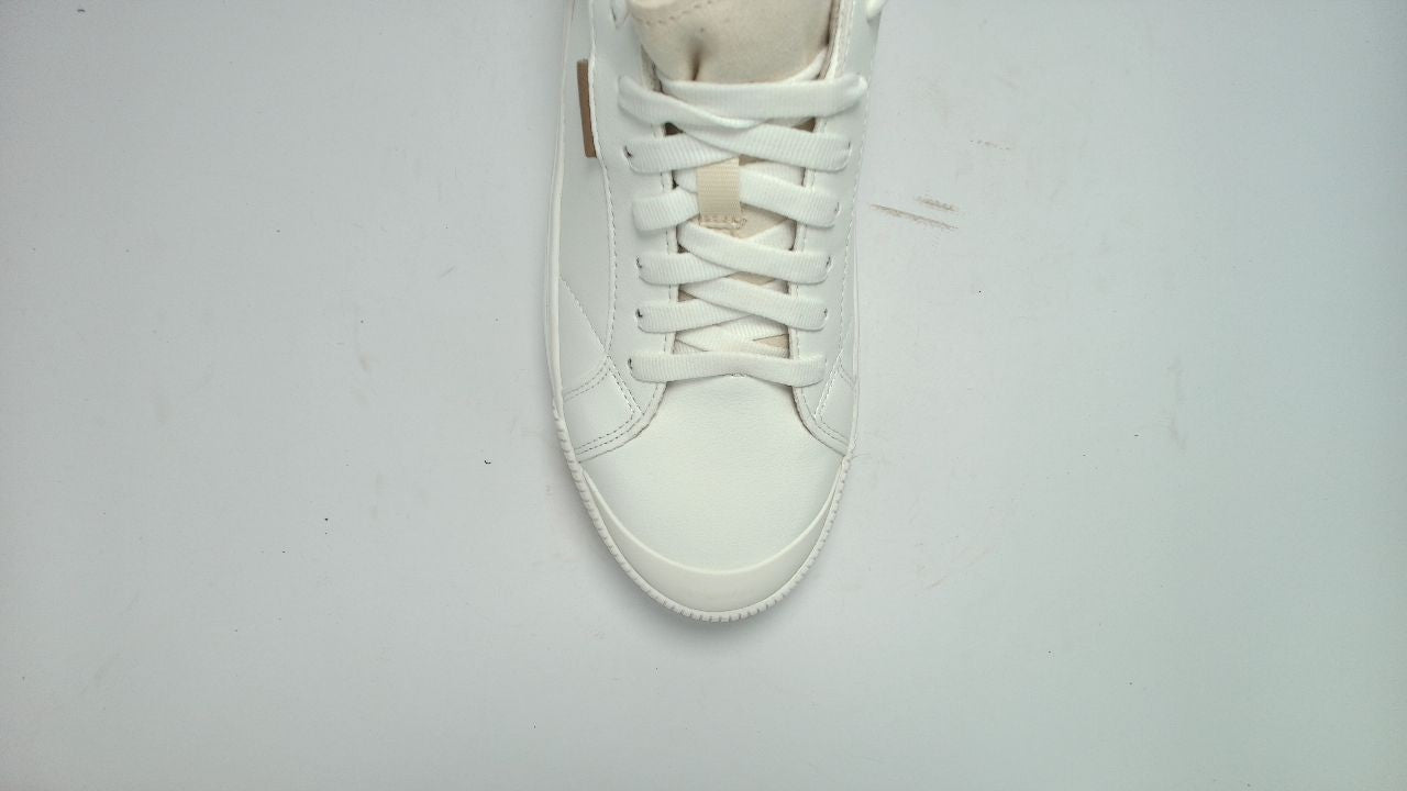 Dr Scholls Womens White Smooth Platform Lace Up Time Off Max Sneaker, 10M