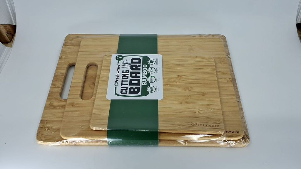 Bamboo Cutting Boards Set of 3 for Meat, Veggies, Cheese - Knife Friendly