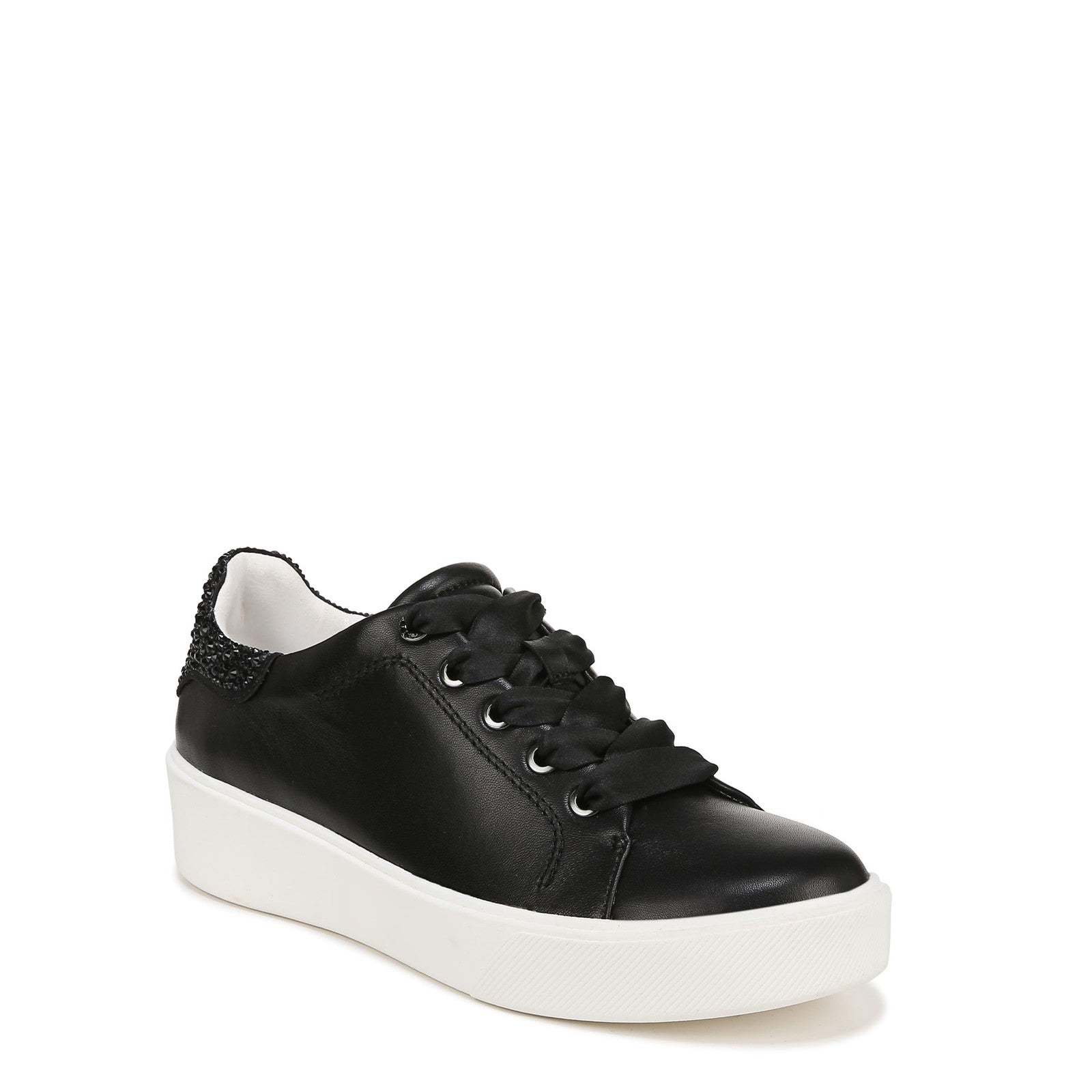 Naturalizer Womens Morrison Bliss Sparkle Detail Fashion Sneaker Black Leather 7
