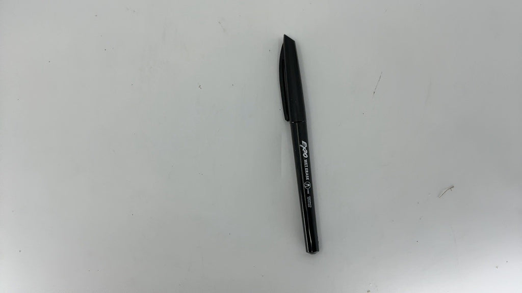 EXPO Wet Erase Markers, Semi-Permanent Markers, Black, Fine Tip, 12 Count