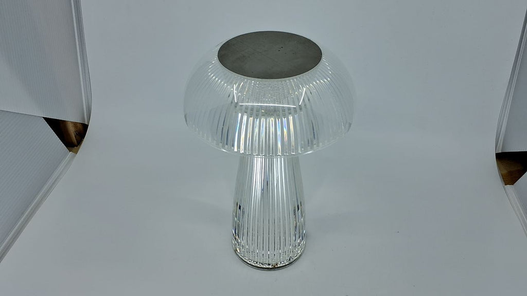 Mikasa Clear Acrylic Mushroom LED Rechargeable Cordless Lamp, 6.9x6.9x10.2 Inch