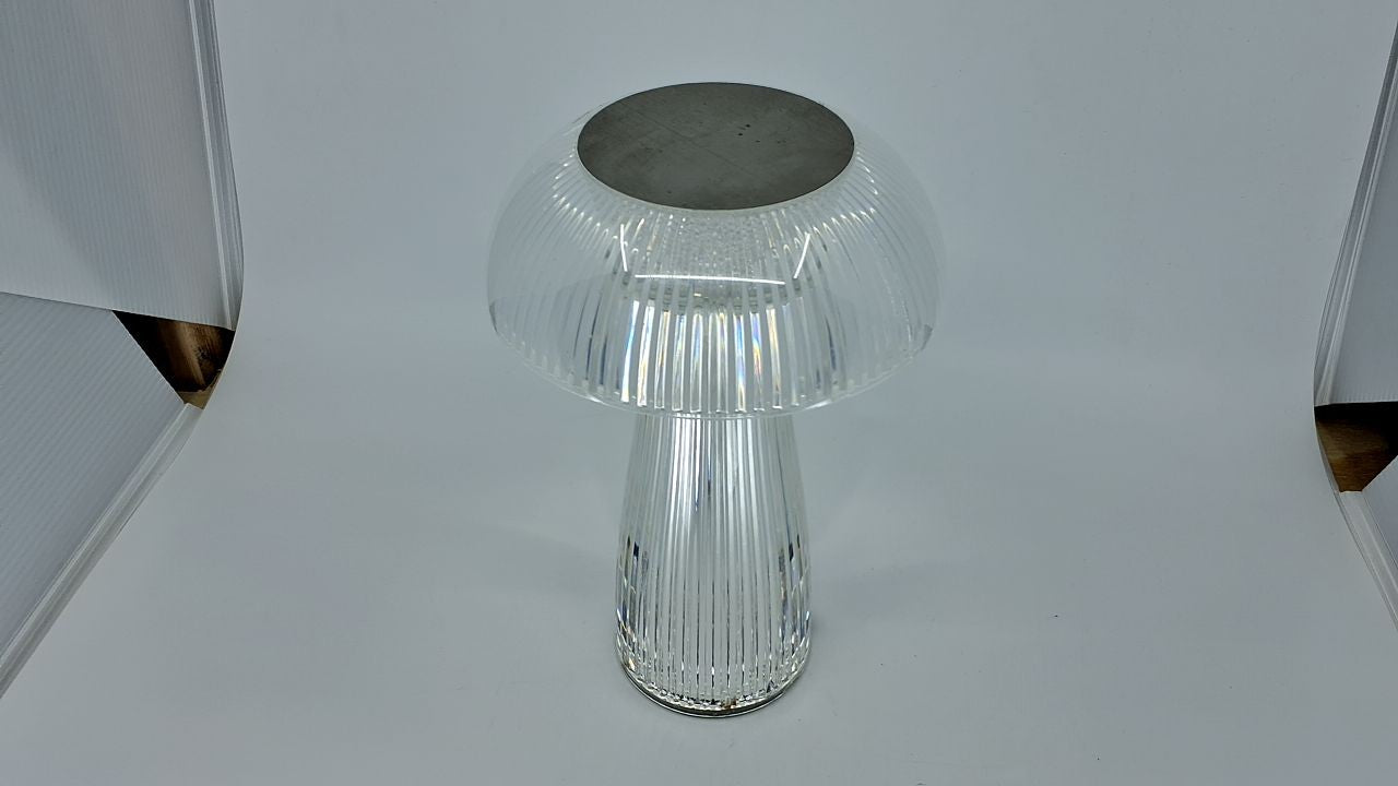 Mikasa Clear Acrylic Mushroom LED Rechargeable Cordless Lamp, 6.9x6.9x10.2 Inch
