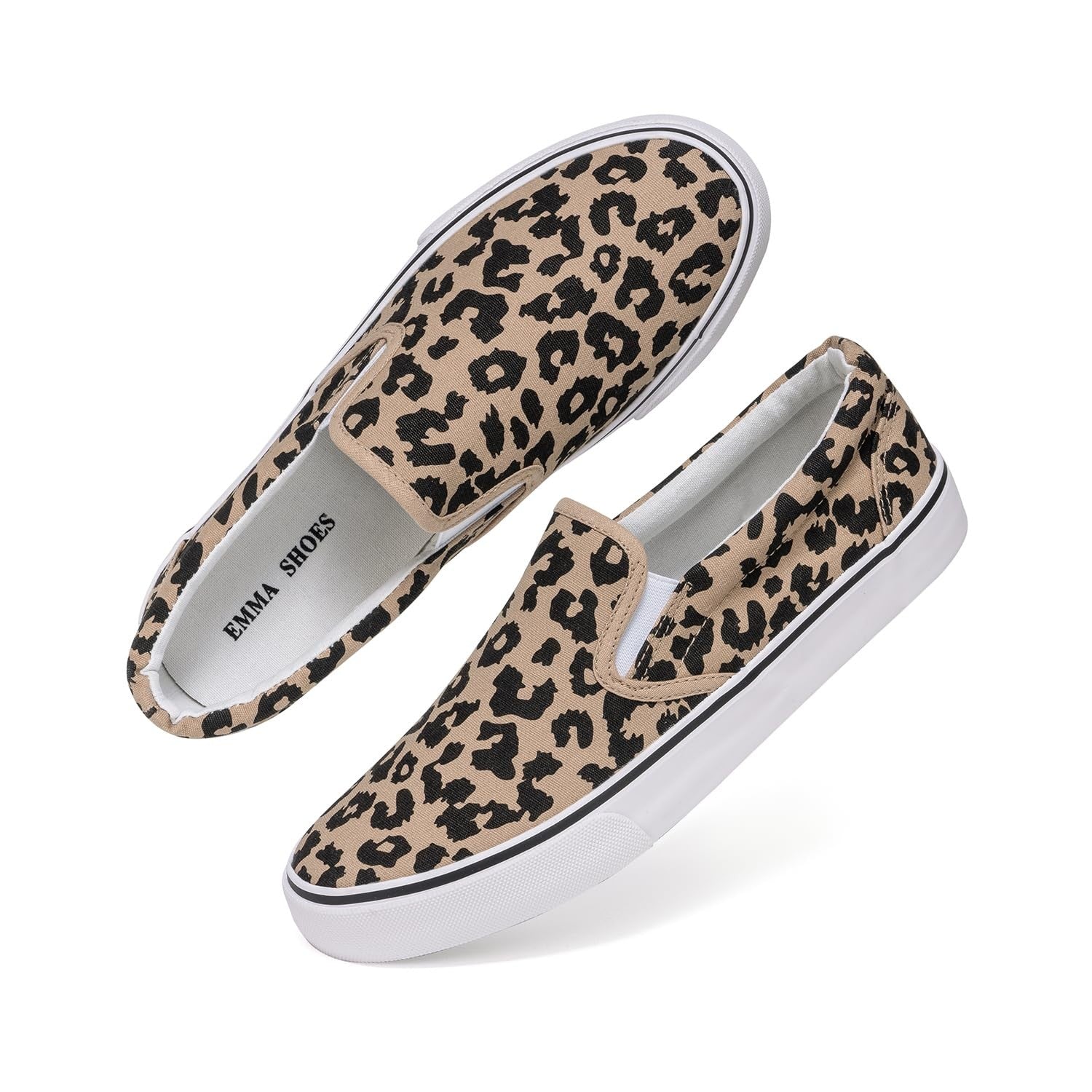 Size 6 Leopard Slip On Fashion Sneakers for Women, Casual & Comfortable