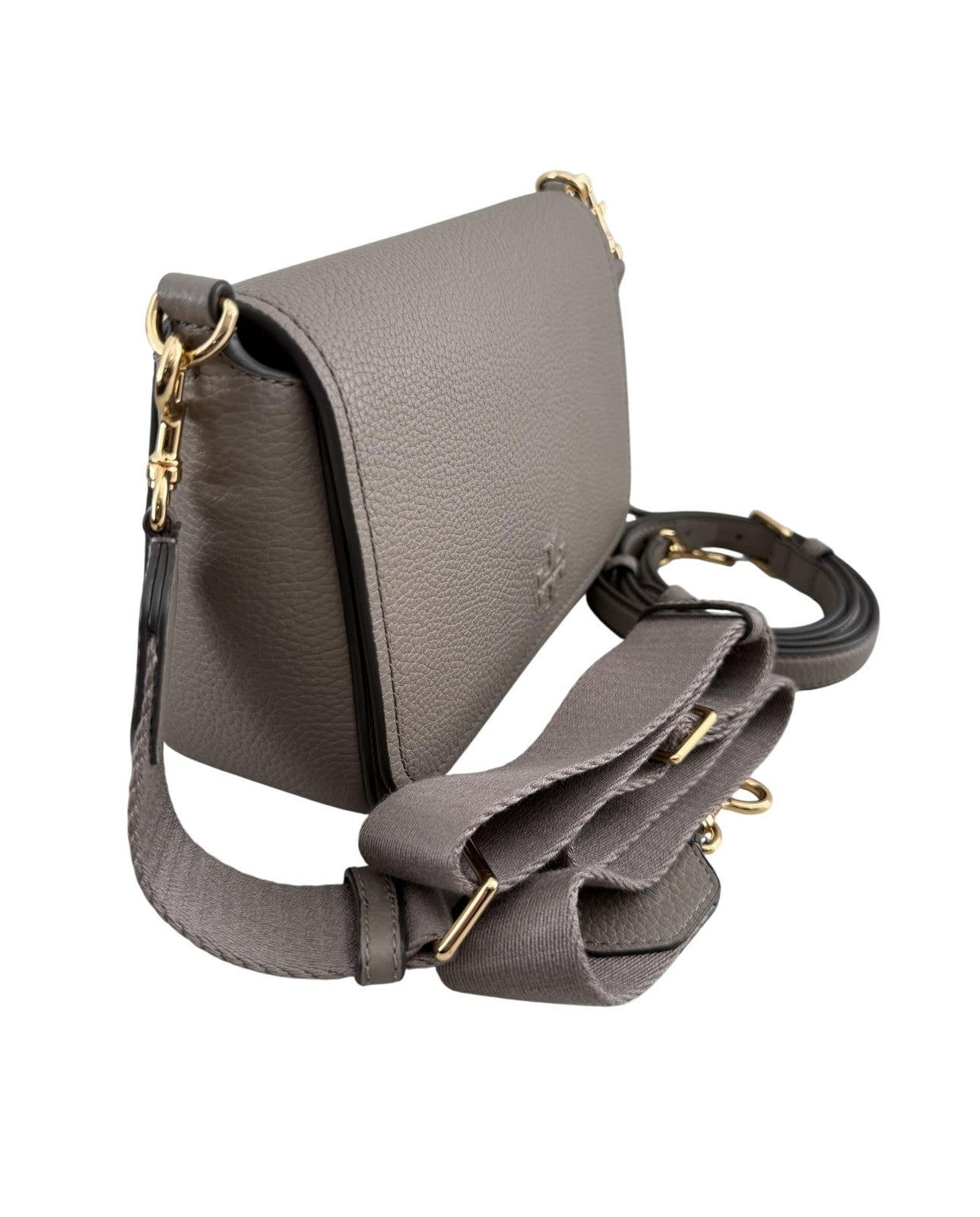 Tory Burch 144688 Thea Flap Grey Heron With Gold Hardware Women's Crossbody Bag