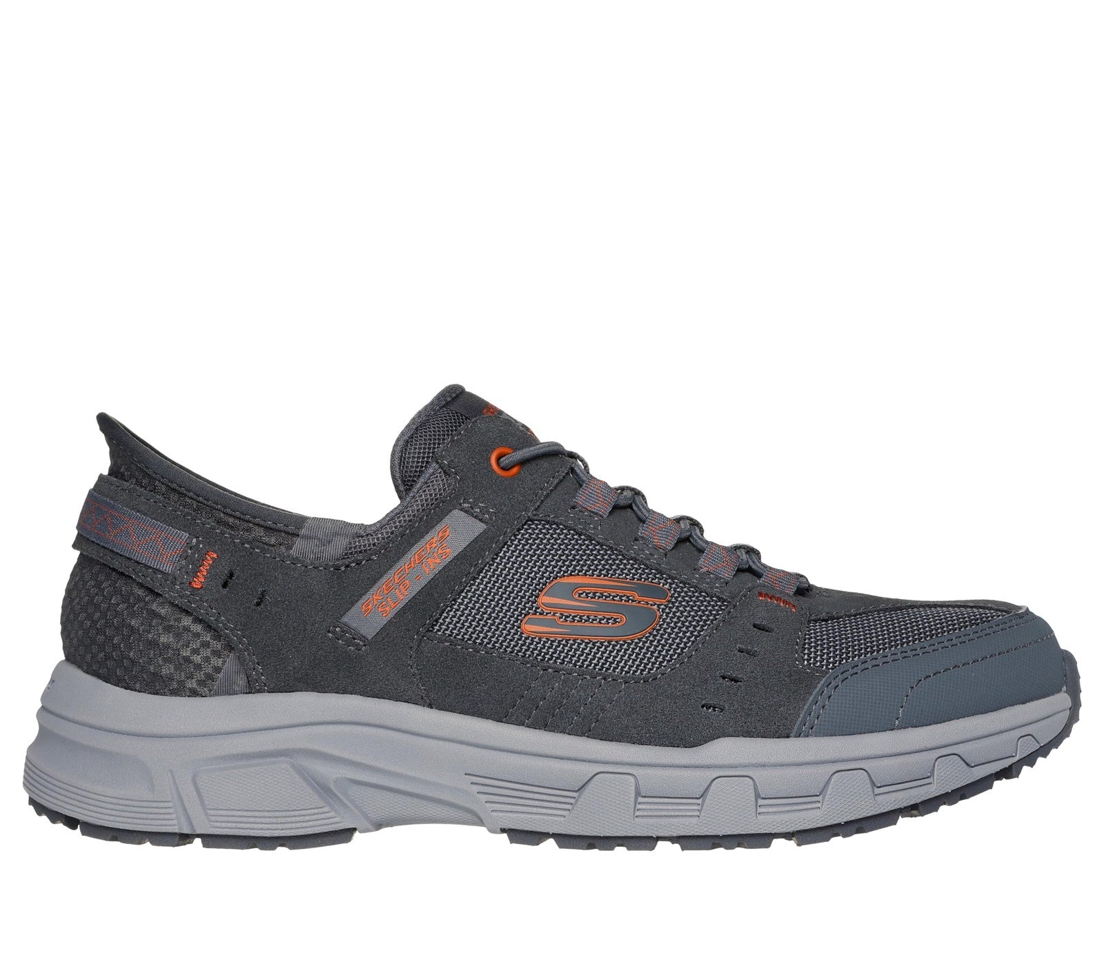 Men's Skechers Oak Canyon Hands Free Slip-in Sneakers 9.5 Gray/Orange