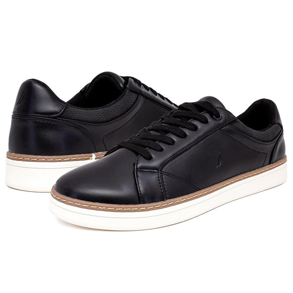 Nautica Men's Lace-Up Fashion Sneakers Black-Turvo Size 10
