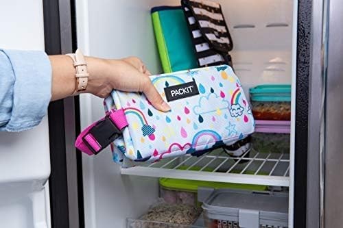 PackIt Freezable Snack Box, Rainbow Sky, EcoFreeze Technology, 9x5 in