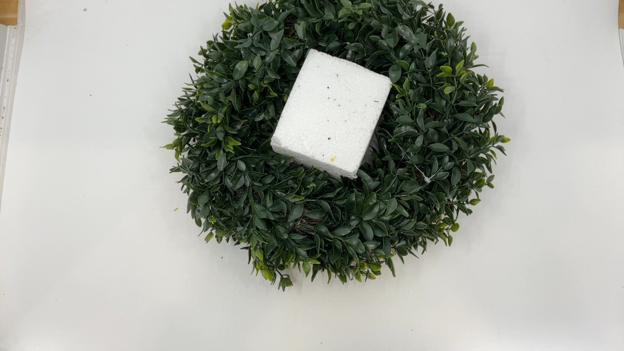 Artificial 11.5-Inch Opal Basil Wreath - All Season Front Door Decor