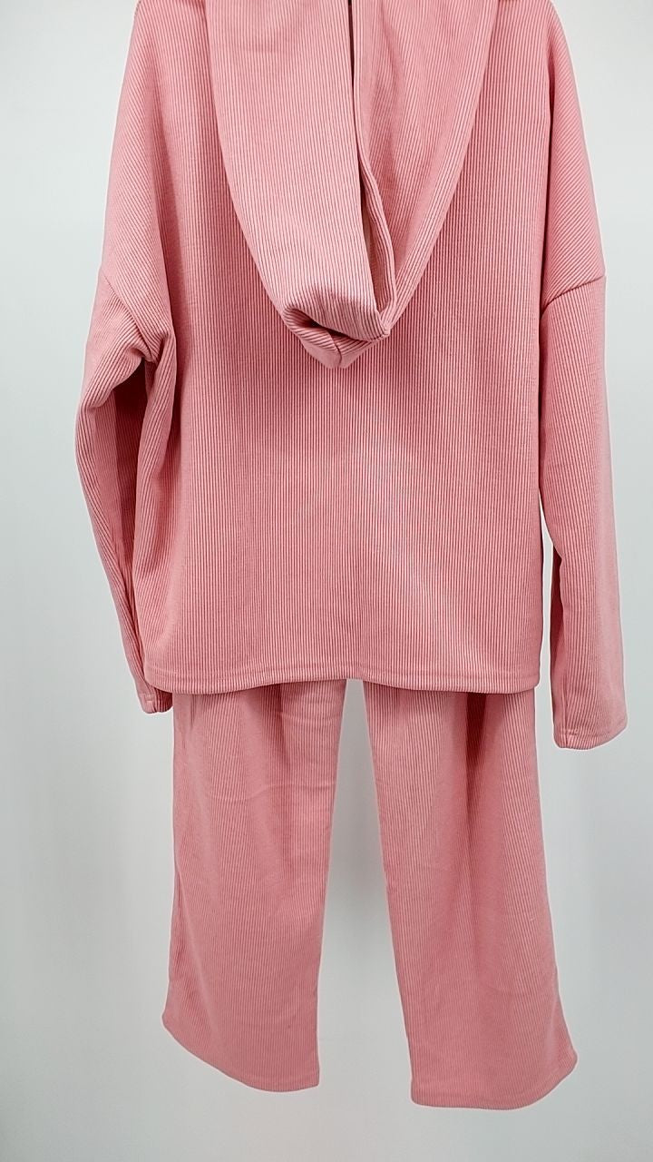 Lace Detail Dropped Shoulder Hoodie and Pants Set
