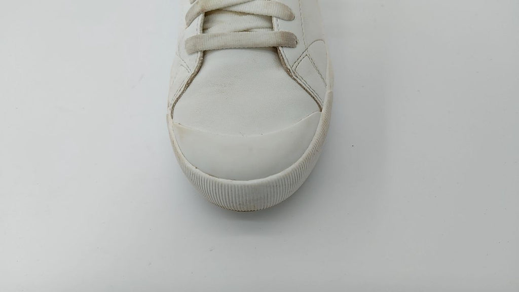 Dr. Scholl's Women's Time Off Platform Sneaker, White Smooth, Size 8