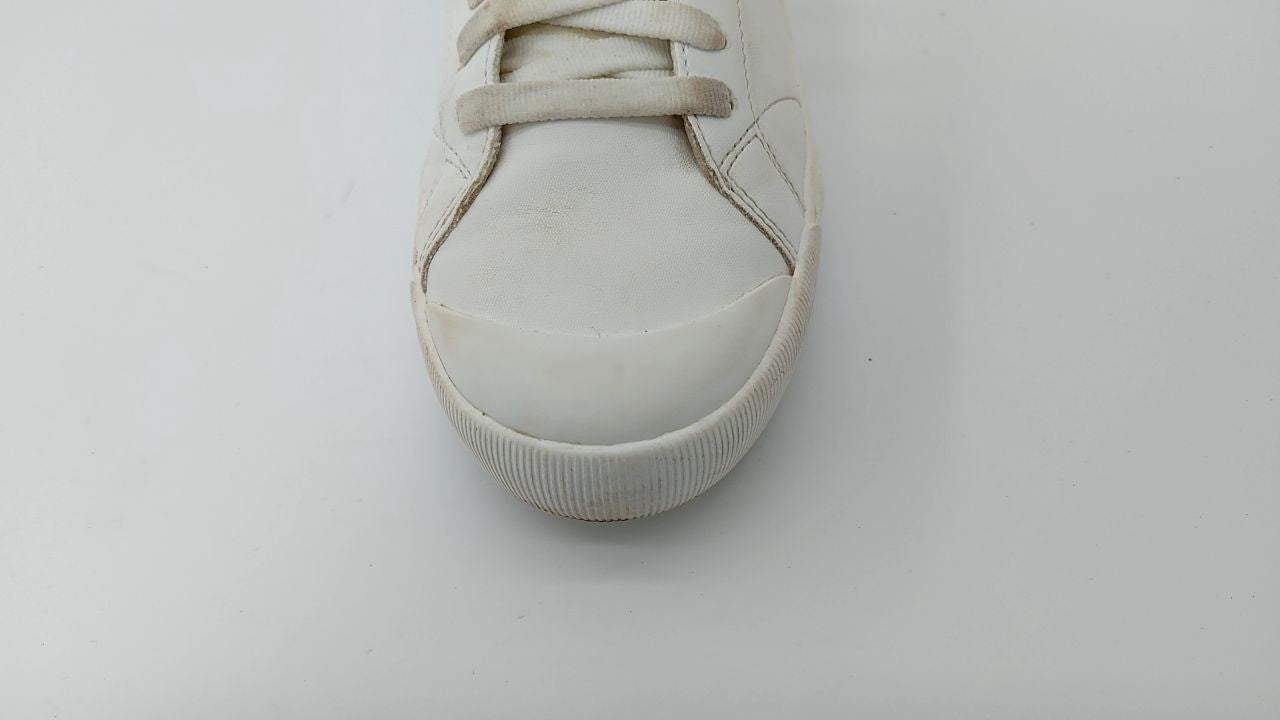 Dr. Scholl's Women's Time Off Platform Sneaker, White Smooth, Size 8